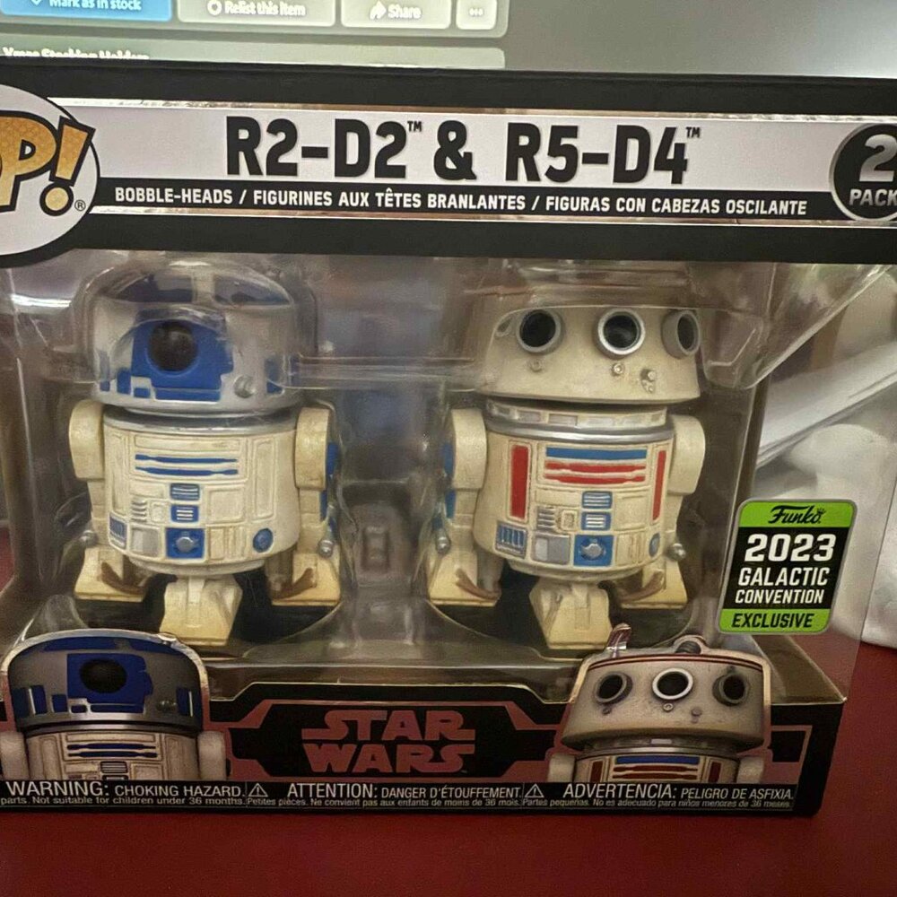 Star Wars R2-D2 & R5-D4 2 Funko pop! Pack 2023 Galactic Convention Exclusive